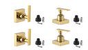 Ver imagem 1 de Kit 4 Acabamento para Registro Chuveiro Quadrado Alavanca Dourado Brilhante Banheiro Padrão Docol