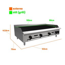 Chapa Grill Char Broiler Profissional Industrial Prime a Gás 120cm PCG120G - Venâncio - 2