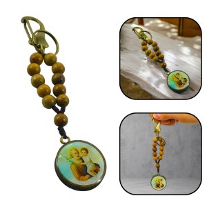 Chaveiro Dezena São José Madeira Imbuia