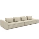 Ver imagem 1 de Sofá Ilha com Puff para Sala Living 505cm Amber M03 Linho Cru - Lyam Decor