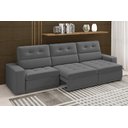 Ver imagem 1 de Sofá Roma Premium 2,30m Assento Retrátil/reclinável Suede Cinza Xflex Sofás