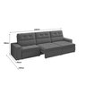 Sofá Roma Premium 2,30m Assento Retrátil/reclinável Suede Cinza Xflex Sofás - 2
