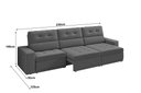Ver imagem 2 de Sofá Roma Premium 2,30m Assento Retrátil e Reclinável Suede Cinza Xflex Sofás