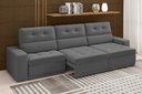 Ver imagem 1 de Sofá Roma Premium 2,30m Assento Retrátil e Reclinável Suede Cinza Xflex Sofás