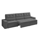 Ver imagem 3 de Sofá Roma Premium 2,30m Assento Retrátil/reclinável Suede Cinza Xflex Sofás