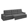 Sofá Roma Premium 2,30m Assento Retrátil/reclinável Suede Cinza Xflex Sofás - 3