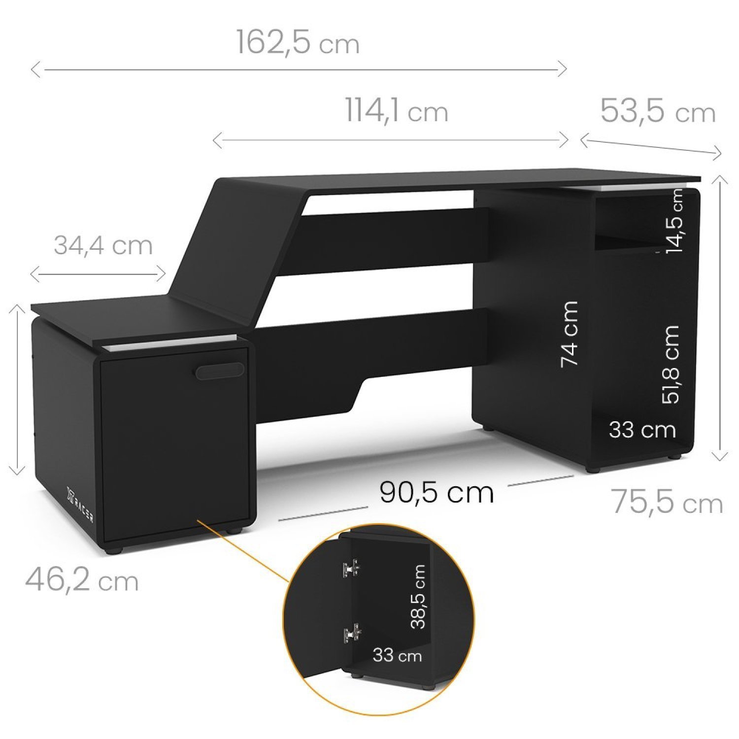 Mesa Gamer e Escritório XT Racer Space One  - 3