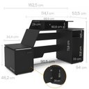 Ver imagem 3 de Mesa Gamer e EscritórioXT Racer Space Two 162,5cm Preto E Branco