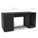 Ver imagem 3 de Mesa Gamer XT Racer Expert 3 Gavetas 1 Nicho 157cm Preto E Prata