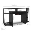 Ver imagem 3 de Mesa Gamer e Escritóro XT Racer Control 158cm Preto E Vermelho