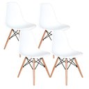 Ver imagem 4 de Conjunto de Mesa de Jantar Eames Eiffel Redonda 110cm Tampo de Madeira Preto com 4 Cadeiras Brancas