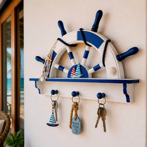 Porta Chaves Cabideiro Timão Decoração Casa Praia Náutica