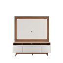 Ver imagem 1 de Rack Flynt com Painel Oslo para Tv até 75” 3 Portas 184 Cm - Canella C/ Off White Fosco