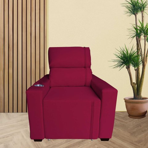 Poltrona Retratil e Reclinavel com Porta Copo Maisa Vermelho