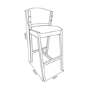 Ver imagem 6 de Kit 3 Banquetas Altas de Madeira Maciça Ana em Linho Premium Cor do Assento:bege Linho;cor da Estrut