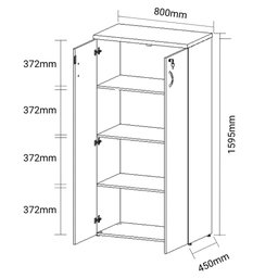 Armário de Escritório Alto 2 Portas com Chave Web30 G04 Málaga - Mpozenato - 3