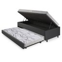 Ver imagem 4 de Bicama Box Baú Solteiro 88x188 Corino Linho com Colchão de Espuma Ecoline D20 Ecoflex