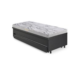 Bicama Box Baú Solteiro 88x188 Corino Linho com Colchão de Espuma Ecoline D20 Ecoflex - 10