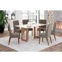 Ver imagem 1 de Conjunto: Mesa Sala Jantar Yara C/ Tampo Madeirado C/ Vidro Reto 160x90cm e 6 Cadeiras Nina Nature/