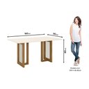 Ver imagem 3 de Conjunto: Mesa Sala Jantar Yara C/ Tampo Madeirado C/ Vidro Reto 160x90cm e 6 Cadeiras Nina Nature/