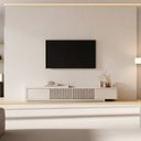 Ver imagem 2 de Rack Extensível Ripado com Painel TV 86 Polegadas Planejado 320x250cm Aruá CabeCasa MadeiraOriginals Off White
