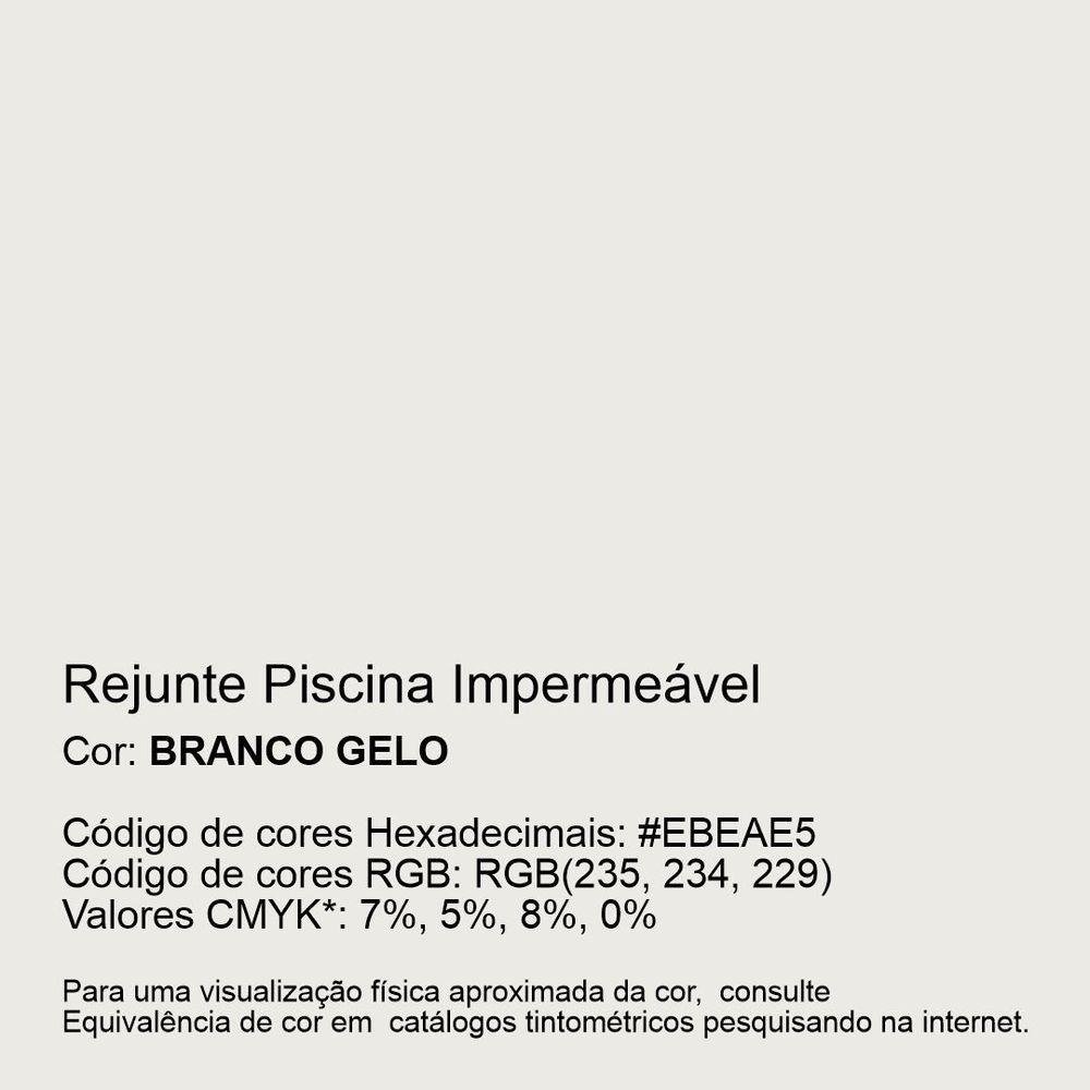 Rejunte Piscina Impermeável Cor Branco Gelo 1kg - 2