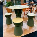Ver imagem 2 de Conjunto Mesa Tampo Pinus e 3 Banquetas Fit Verde/Alecrim