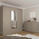 Ver imagem 1 de Kit Guarda Roupas 3 Portas e Cômoda Araçá CabeCasa MadeiraOriginals Cinza/Fendi