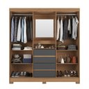 Ver imagem 5 de Guarda-roupa Italo Casal 2 Portas de Correr com Espelho Carvalho com Grafite