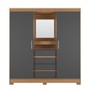 Ver imagem 4 de Guarda-roupa Italo Casal 2 Portas de Correr com Espelho Carvalho com Grafite