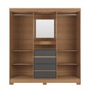 Ver mais imagens de Guarda-roupa Italo Casal 2 Portas de Correr com Espelho Carvalho com Grafite