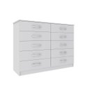 Ver imagem 2 de Cômoda Grande 10 Gavetas Quarto Casal 93 Cm MDP Branco - ClickLar