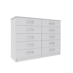 Cômoda Grande 10 Gavetas Quarto Casal 93 Cm MDP Branco - ClickLar - 2