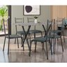 Conjunto Mesa Miami 150cm Granito 6 cadeiras Santiago Assento Courino - 1