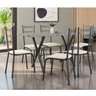 Conjunto Mesa Miami 150cm Granito 6 Cadeiras Santiago Assento Courino - 1
