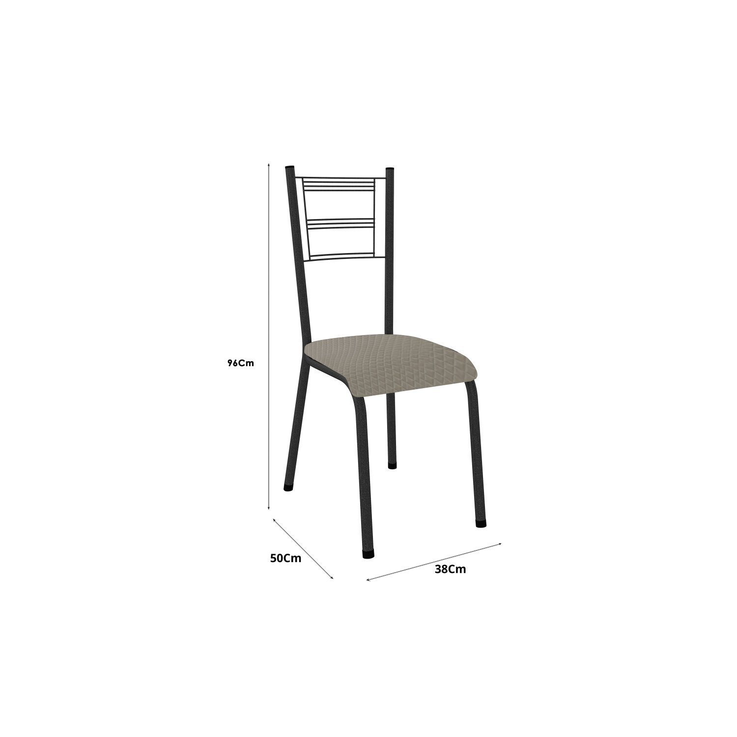 Conjunto Mesa Miami 150cm Granito 6 Cadeiras Santiago Assento Courino - 7