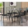 Conjunto Mesa Miami 150cm Granito 6 Cadeiras Santiago Assento Courino - 1