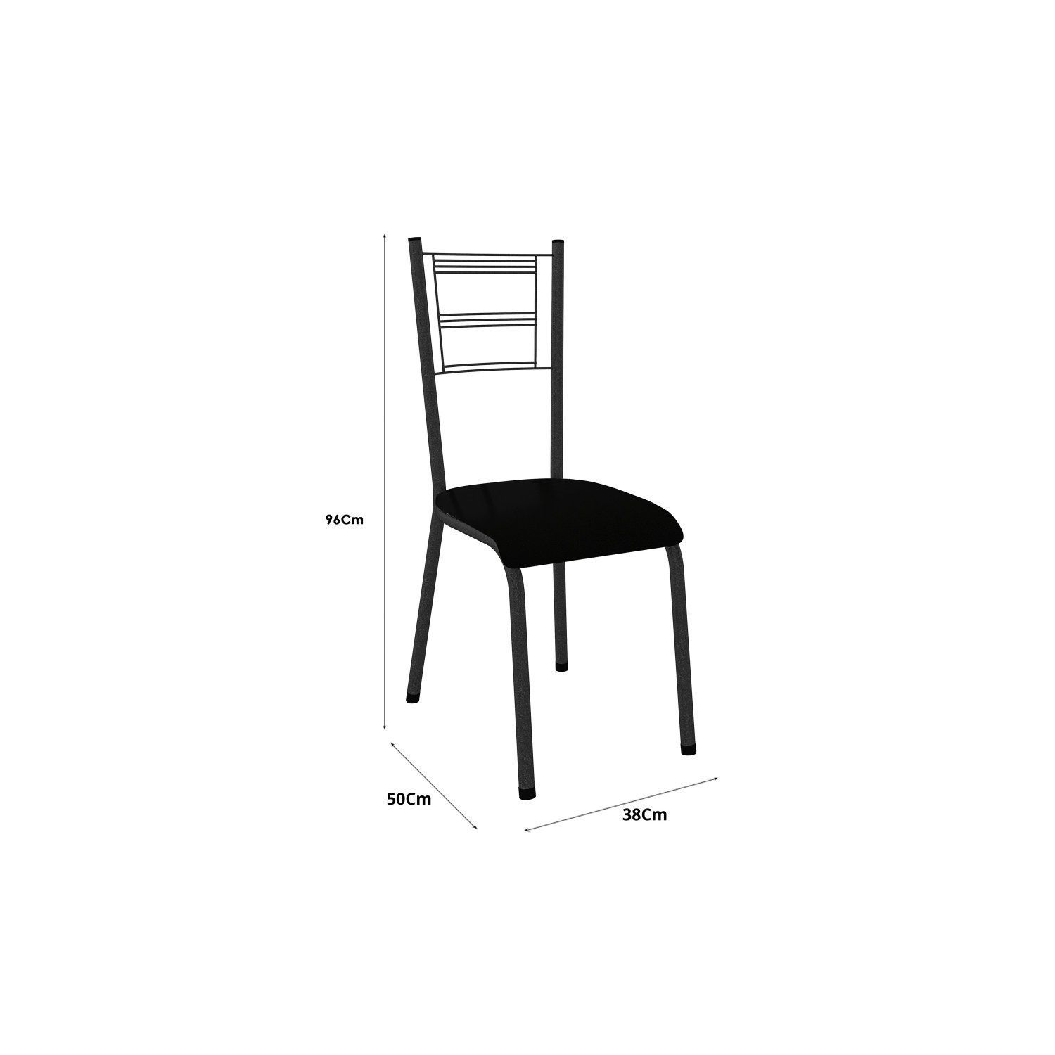 Conjunto Mesa Miami 150cm Granito 6 Cadeiras Santiago Assento Courino - 7