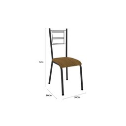 Conjunto Mesa Miami 150cm Granito 6 Cadeiras Santiago Assento Courino - 7