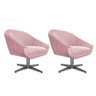 Kit 02 Poltronas França Suede Rosa Bebê - 1
