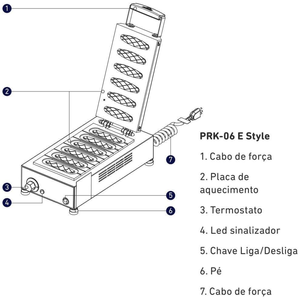 Crepeira Elétrica 6 Cavidades de Palito Progás Prk-06 Style 220v - 2