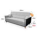 Ver imagem 3 de Sofá Cama Sérvia 2,00m Cinza Linho Rústico - King House