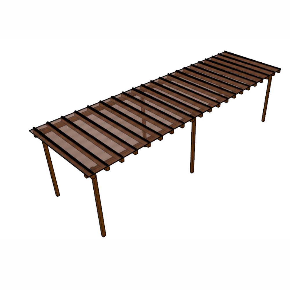 Cobertura Policarbonato Alveolar 10,00m x 2,00m Bronze 4mm - 1