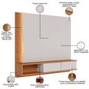 Ver imagem 4 de Painel para Tv 65 Pol Bancada Suspensa Led Patmos C04 Off White Matte Freijó - Lyam Decor