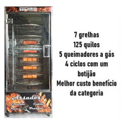 Assador de Frangos Tipo Grelhas 56 Frangos Br55 Brasgrill:127v - 2