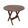 Conjunto Dobrável Mesa de Madeira 90cm Redonda com 4 Cadeiras Imbuia - 3
