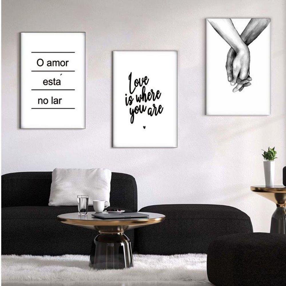 Kit com 2 Quadros em Lona Casal Tamanho:60x90cm - 1