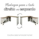 Ver imagem 4 de Conjunto 3 Peças Escrivaninha em L Gold com Armário Alto e Baixo Toq Olmo Branco Artany