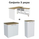 Ver imagem 2 de Kit 3 Peças Escrivaninha em L Gold com Armário Alto e Armário Baixo Toq