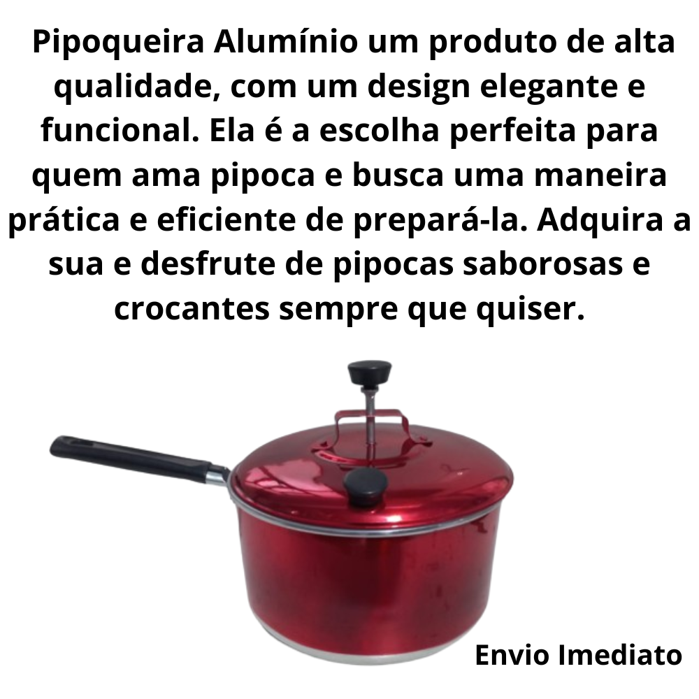 Panela Pipoqueira em Alumínio Vermelha - 3